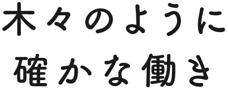 木々のように確かな働き